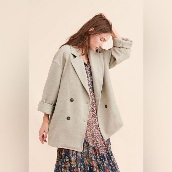 FREE PEOPLE LARGE HANNAH SUPER SOFT BLAZER OREGANO - Picture 2 of 4